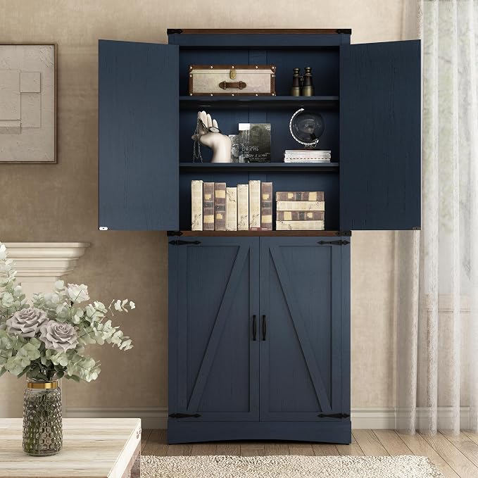71" Tall Kitchen Pantry, Farmhouse Storage Cabinet - Image 7