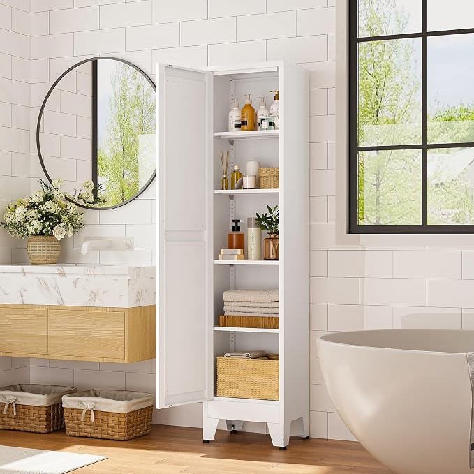 Narrow Bthroom Storage Cabinet Tall Metal Storage Cbinets - Image 6
