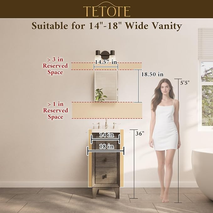 TETOTE 14 x 18 Medicine Cabinet - Image 9