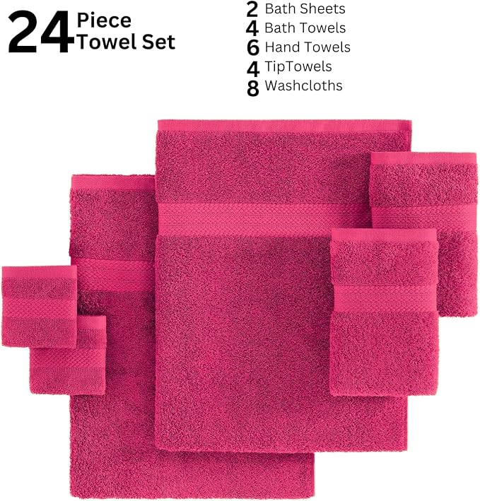 LANE LINEN 100% Cotton Bathroom Towels Set - Image 5