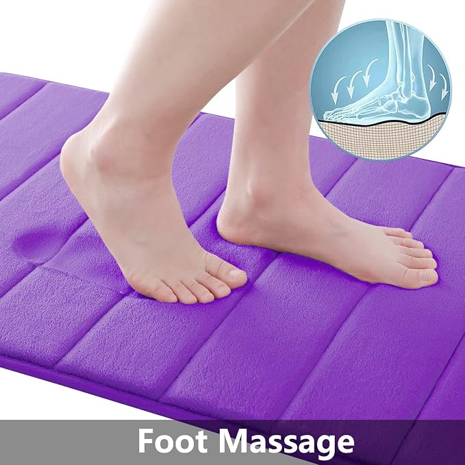 Buganda Memory Foam Bath Mat, Ultra Soft and Non-Slip Bathroom Rugs, Water - Image 3