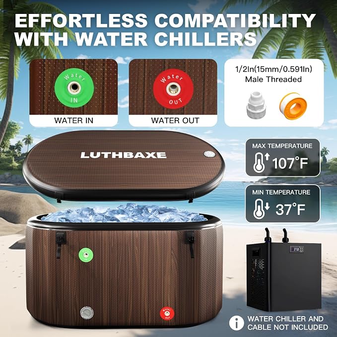 Cold Plunge | Upgraded 218 Gallon Inflatable Ice Freestanding Bathtub - Image 4