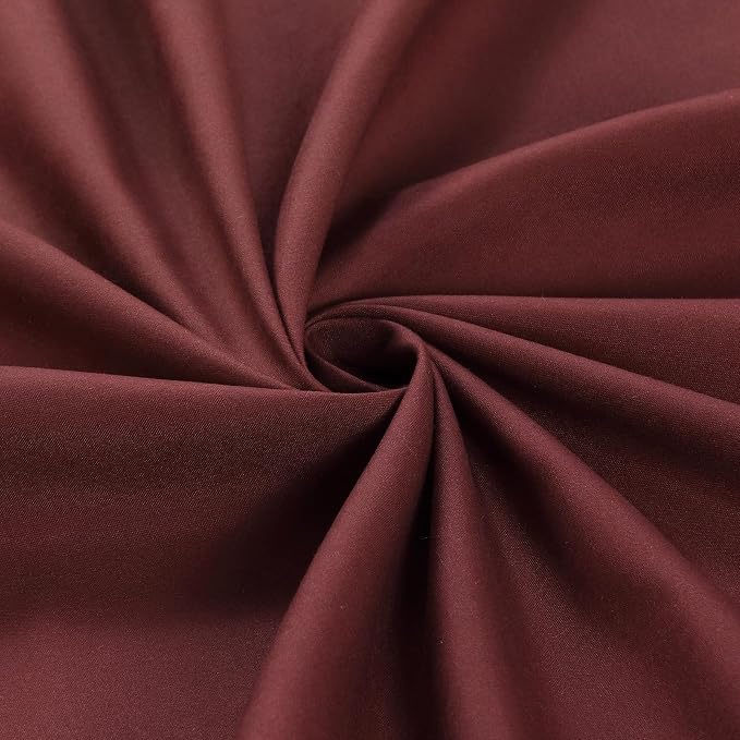 Fabric Shower Curtain, Burgundy Ombre Microfiber Cloth Shower Curtains - Image 2