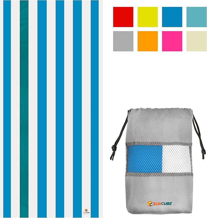 SUN CUBE Microfiber Beach Towel, Quick Dry Sand Free Beach Towel, Lightweight - Image 2