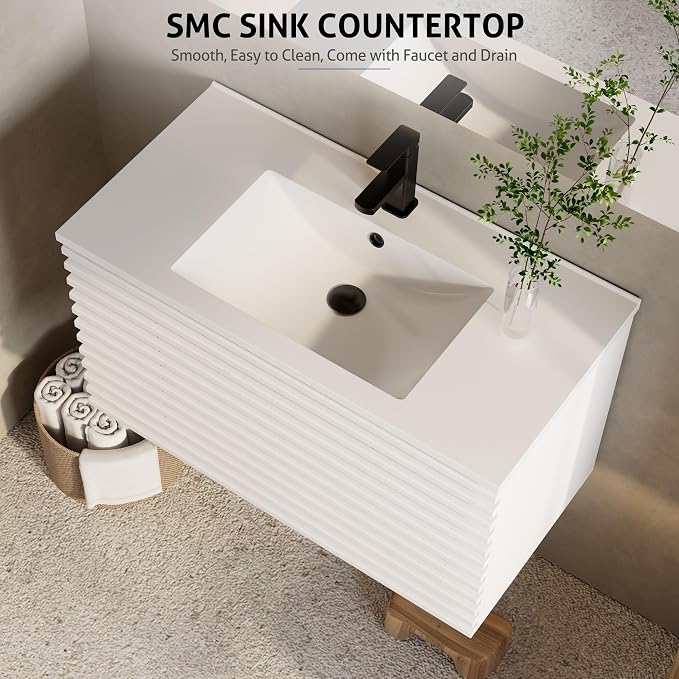 eclife 36" Floating Bathroom Vanity - Image 6