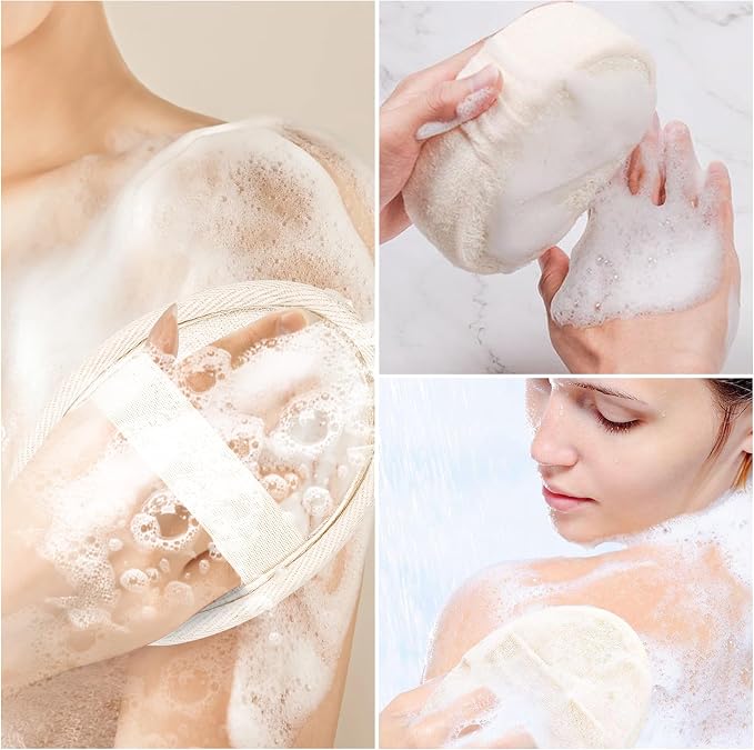 Natural Loofah Sponge, 4 Pack Exfoliating Body Scrubber - Image 6