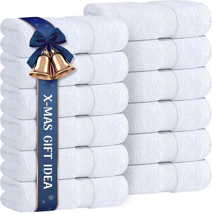 Wealuxe White Washcloths 12 Pack by WhiteClassic