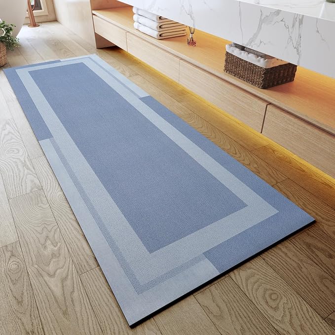 Extra Long Non Slip Bathroom Runner Bath Mat, Rubber Backing Ultra Thin Bath by YDKGL