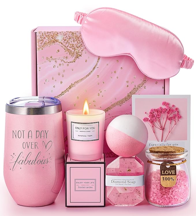 Birthday Gifts for Women, Unique Spa Gift Basket Set for Mothers Day, by MADDIFY