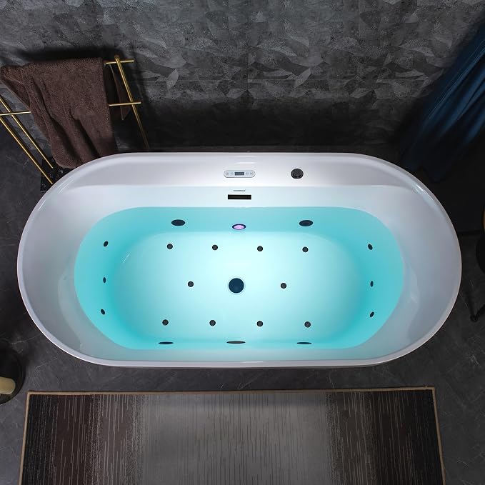 WOODBRIDGE 72" x 35-3/8" Whirlpool and Air Bath Heated Soaking Combination Tub - Image 17