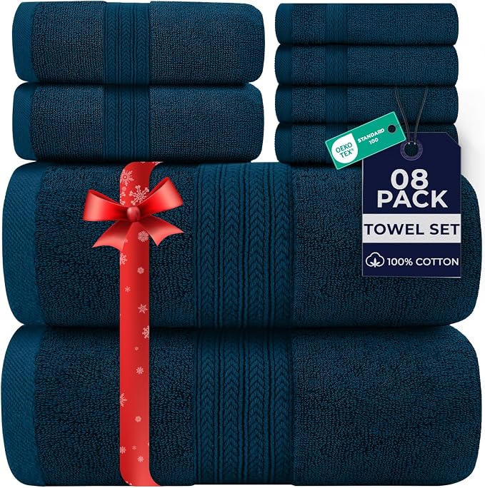 DAN RIVER 8 PC Luxury Bath Towels by DanRiver