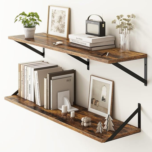 Fun Memories 40 Inch Floating Shelves, 10 Inch Deep Wall Shelf, 40 x 10 by FunMemories