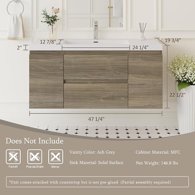 48" Floating Bathroom Vanity - Image 2