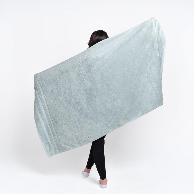 SOFE H&L | Olea Luxury Turkish Cotton Hand Towels Set of 4 Light Blue | Premium - Image 6