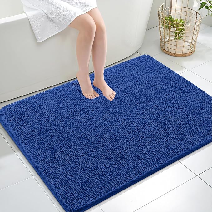 OLANLY Bathroom Rugs 40x32, Extra Soft Absorbent Chenille Bath Rugs, Rubber by OLANLY
