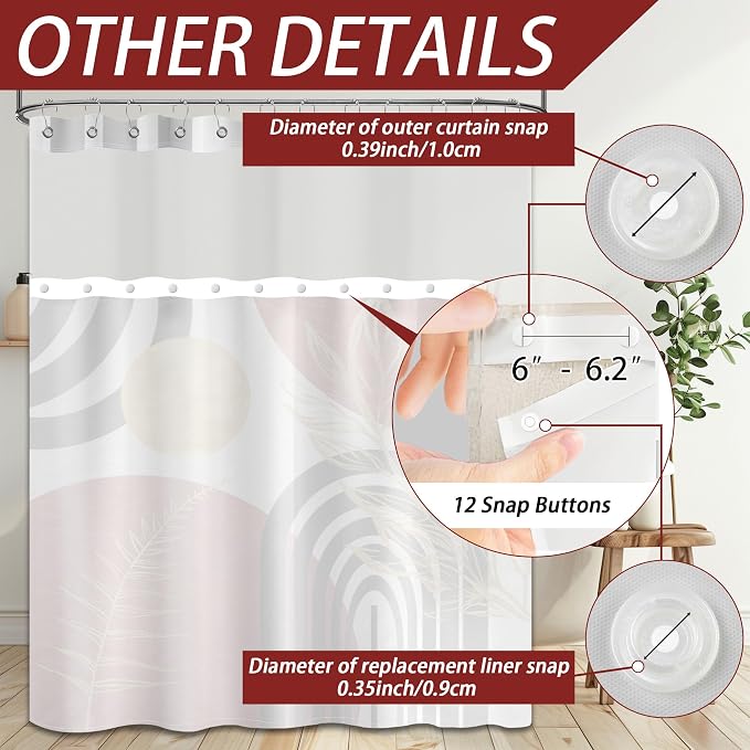 Black and Red Boho See Through Mesh Top Shower Curtain - Image 7