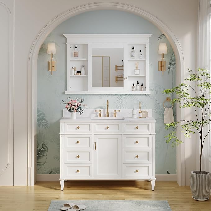 WELLFOR 48"x 32" Bathroom Medicine Cabinet - Image 5