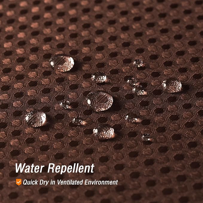 Gibelle Brown Shower Curtain, Waffle Weave Textured Fabric Shower Curtain - Image 3