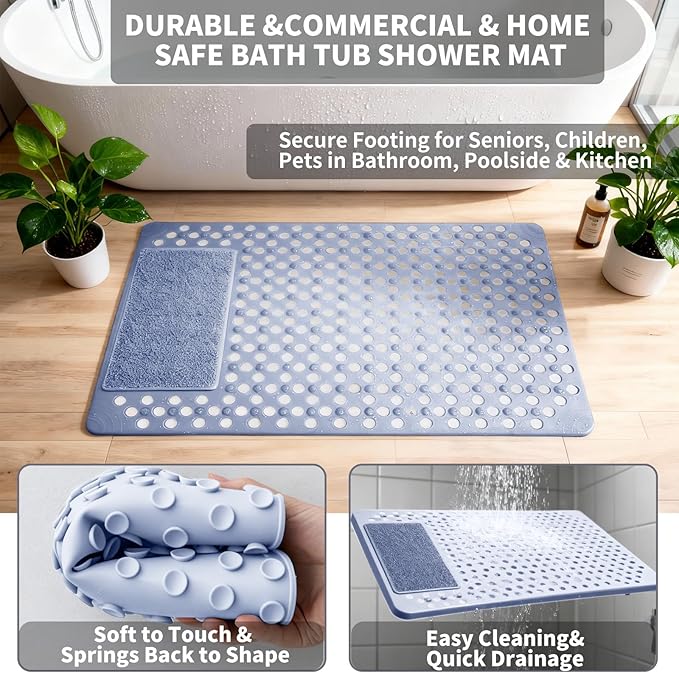 Bath Tub Shower Mat with Soft Shower Foot Scrubber Mat - Image 5