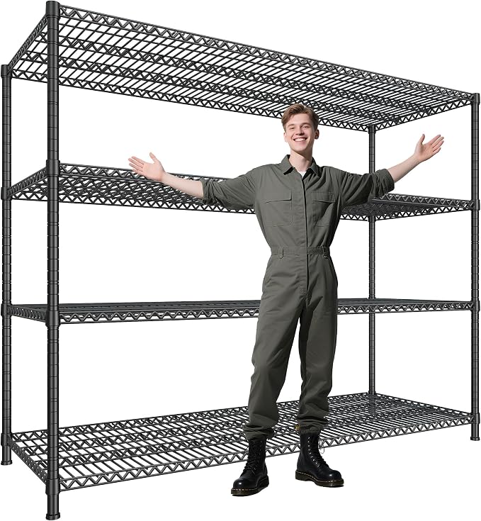 2500 LBS Shelf Storage Shelves 68.1" W Wire Shelving Unit, Garage Shelving by Durayloly