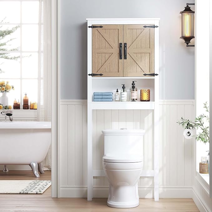 Spirich Over The Toilet Storage Cabinet, Farmhouse Over Toilet Bathroom - Image 6