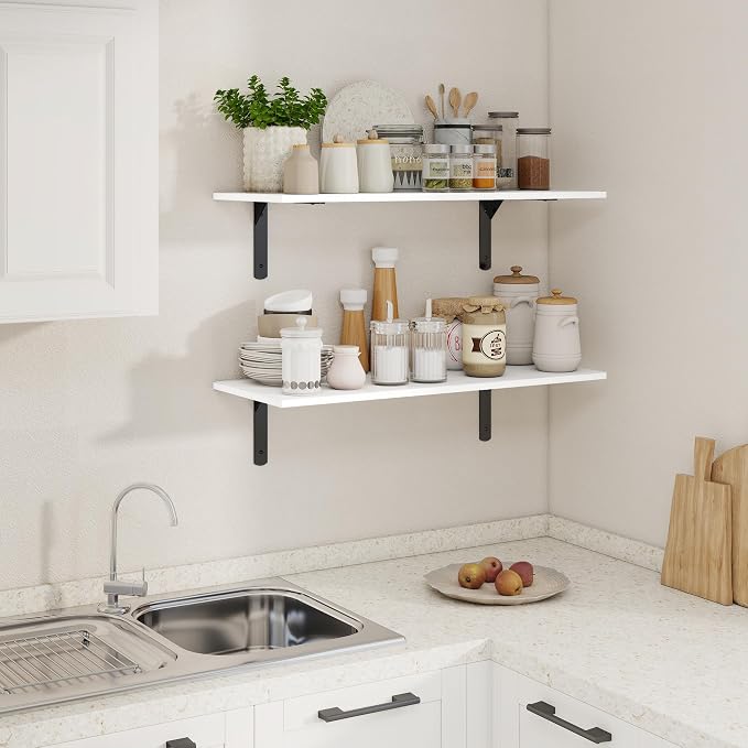 30" W x 12" D White Floating Shelves - Image 2