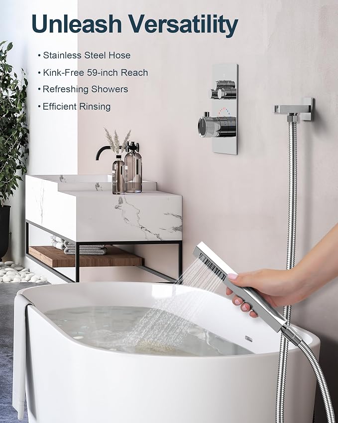 Thermostatic Shower System, Dual Rainfall Shower Heads - Image 2