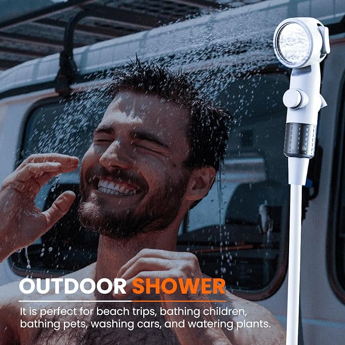 Portable Camping Shower Outdoor Camp Shower Pump, Upgrade Rechargeable Electric - Image 3