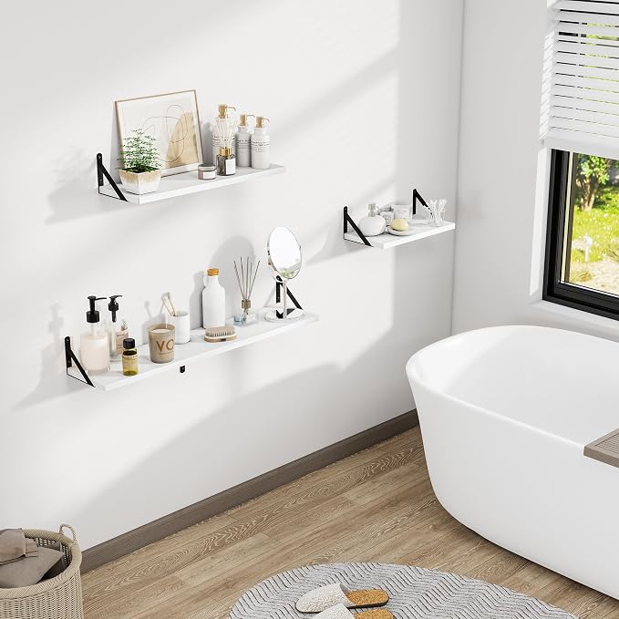 Dreamland Wall Shelves Long, 24W x 8D Wall Mounted Shelves Set of 2, Wide - Image 2