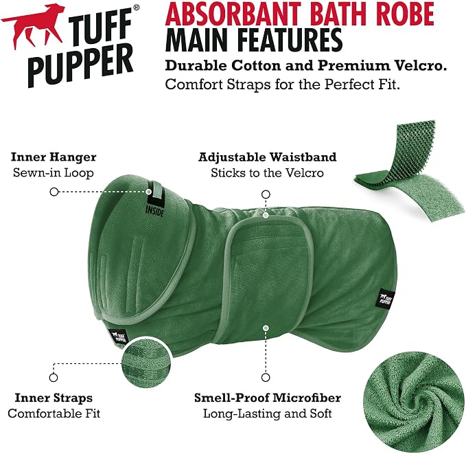 Tuff Pupper Fast Drying Dog Bath Robe | 800 GSM Plush Dog Towel - Image 2