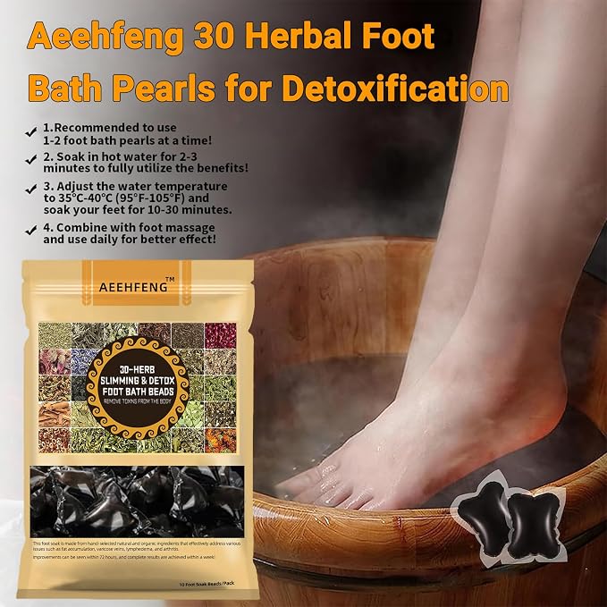 30-Herb Detox Foot Bath Beads, Professional Herbal Detox Foot Soak Beads - Image 2