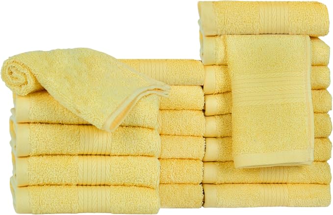 Ample Decor Wash Cloths Pack of 20, Oeko Tex Certified 600 GSM 100% Cotton Soft - Image 3