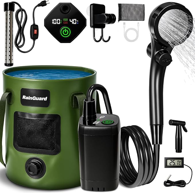Portable Shower for Camping, 6000mAh Rechargeable Camp Shower Pump by Unknown
