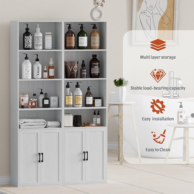 Tall Bathroom Storage Cabinet, Bathroom Floor Cabinet - Image 6
