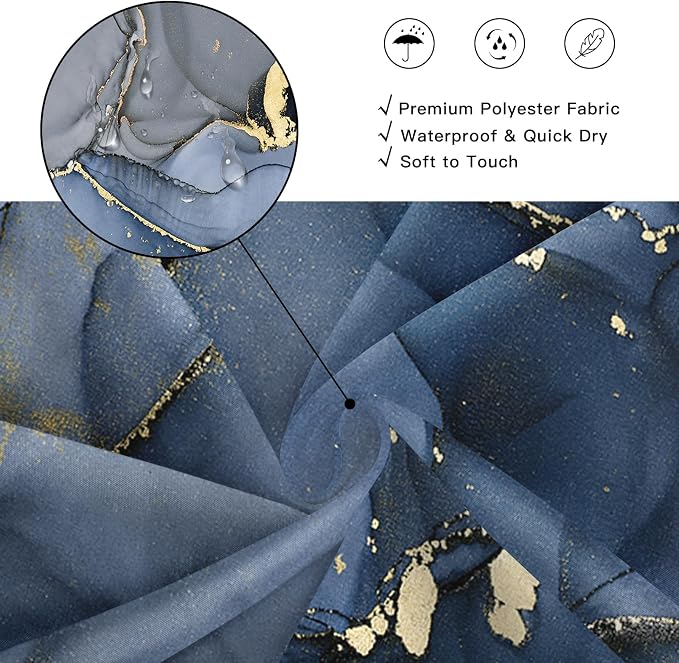 Small Stall Marble Shower Curtain 36 x 72 Inch, Half Narrow Abstract Modern - Image 4