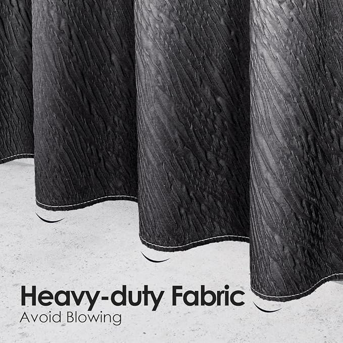 MitoVilla Black Ombre Shower Curtain Set - Image 5