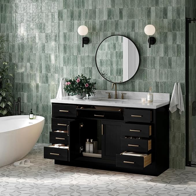 ARIEL Hepburn 61 Inch Single Rectangle Sink Bathroom Vanity - Image 2