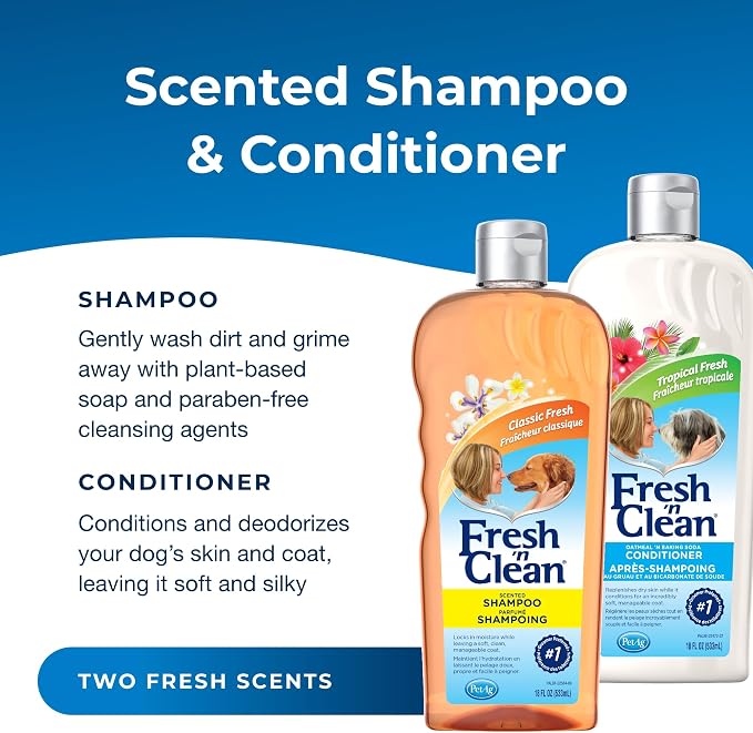 PetAg Fresh ’n Clean Scented Shampoo, Classic Fresh Scent + Oatmeal ’n Baking - Image 2