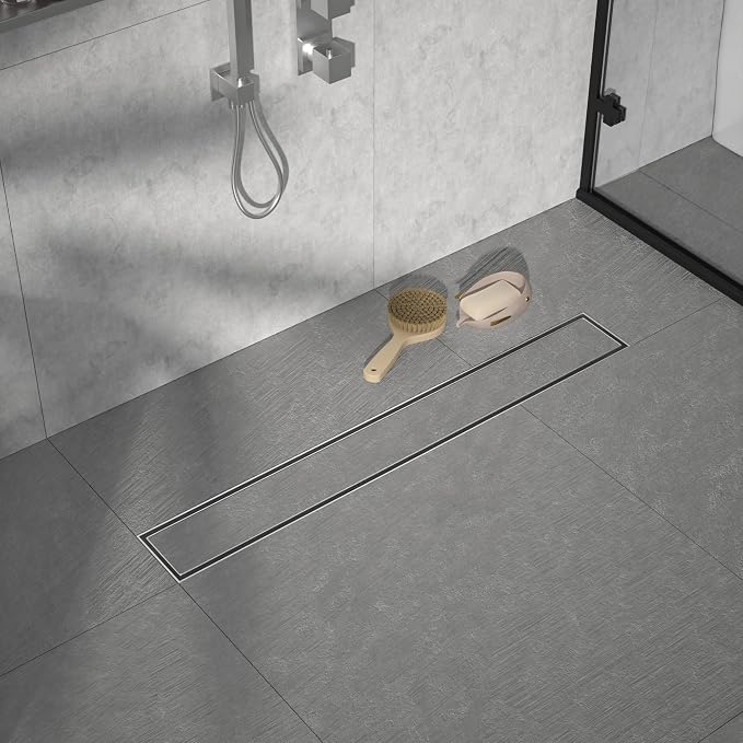 Linear Shower Drain 26", Brushed Floor Drain - Image 2