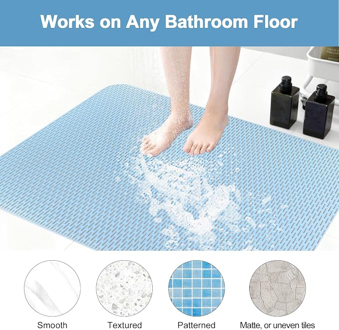 Non Slip Shower Mat: 35"x24" Extra Large Shower Mats - Image 5
