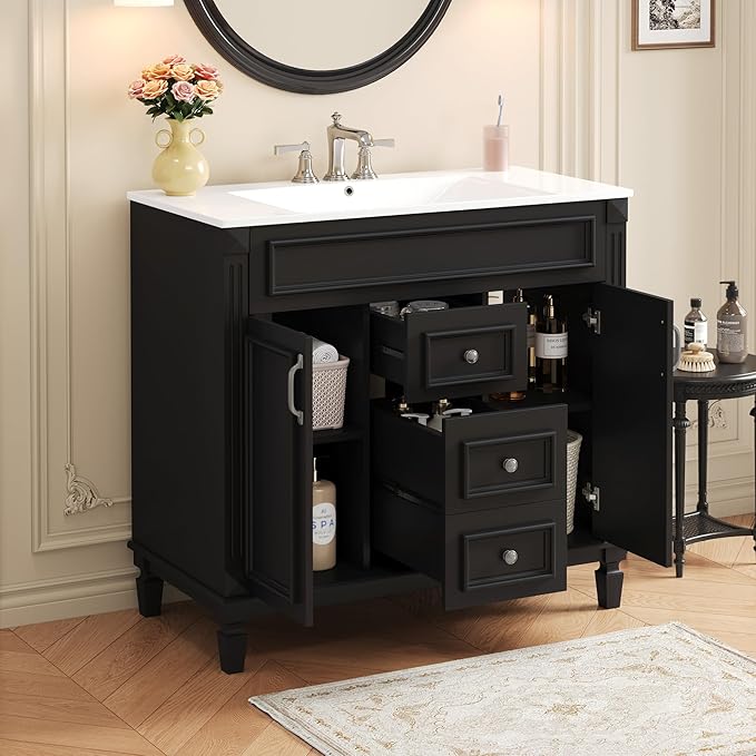Merax 36" Bathroom Vanity with Sink, Freestanding Single Bathroom Sink Vanity - Image 3