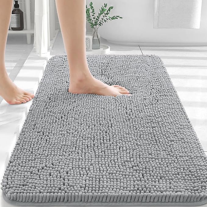 OLANLY Bathroom Rugs 36x24, Extra Soft Absorbent Chenille Bath Rugs, Rubber by OLANLY