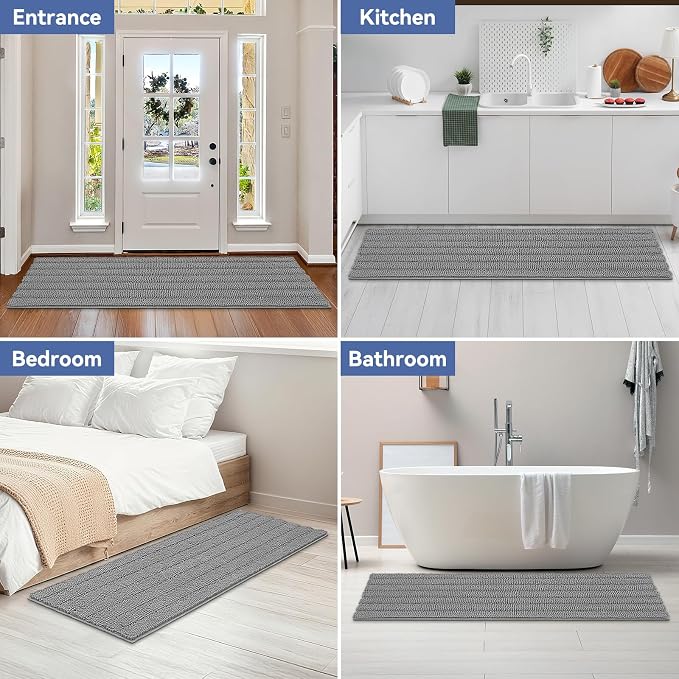 Bcoimo 70"×24" Chenille Bath Mat – Non-Slip - Image 7