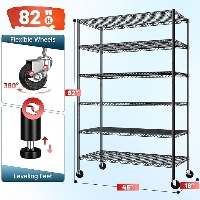 82" H X45 W X18 D Storage Shelves - Image 3