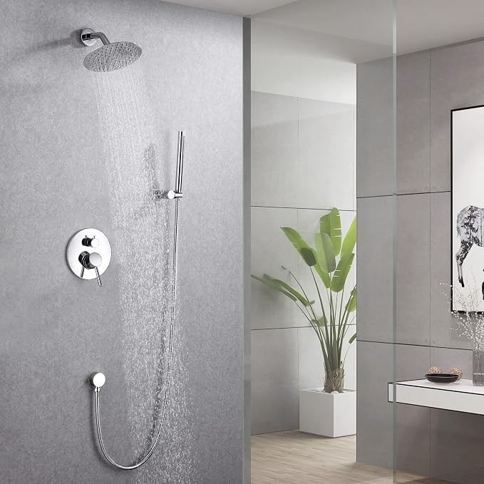 SUMERAIN Rain Shower System, Wall Mounted Bathroom Shower Faucet Set - Image 3