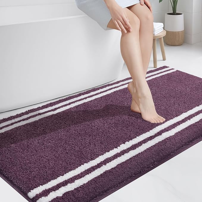 PURRUGS Bathroom Rug Non-Slip Machine Washable 30" x 60", Super Absorbent and by PURRUGS