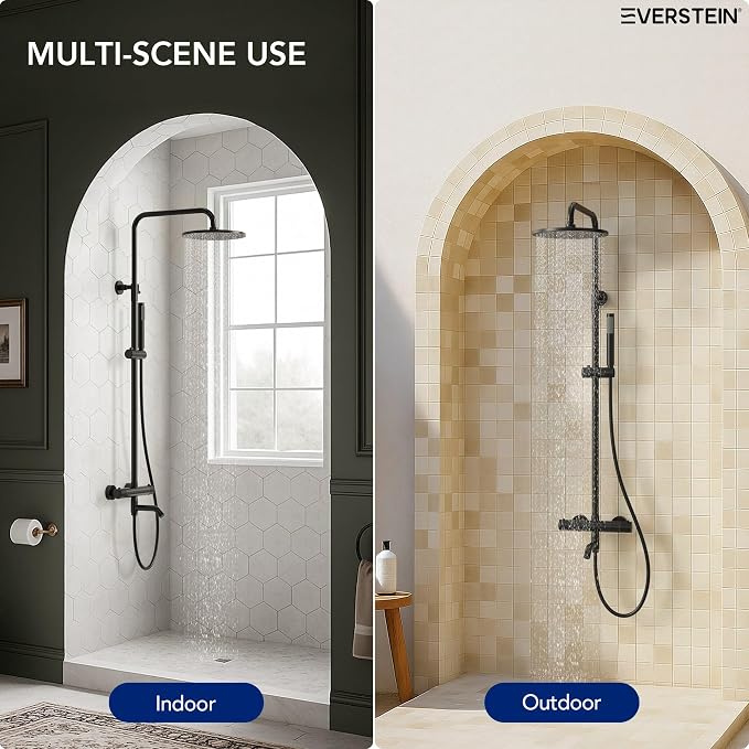 Exposed Shower System with Tub Spout, EVERSTEIN 10 inch High Pressure Shower - Image 2