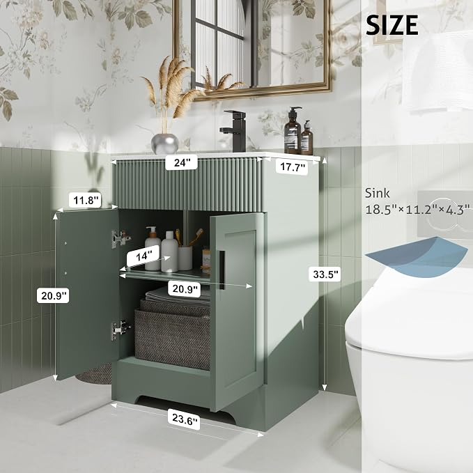 eclife 24" Bathroom Vanities Sink Combo - Image 2