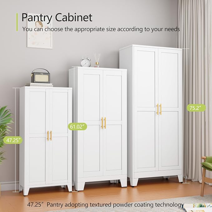 Metal Pantry Cabinet, Kitchen Pantry Storage Cabinets - Image 9