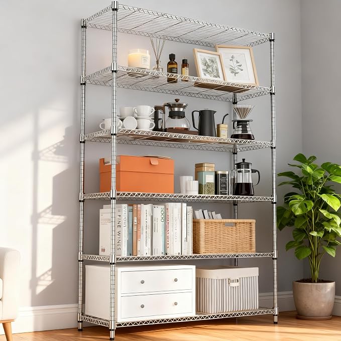6 Tiers Shelf 2100 lbs Steel Storage Shelving Utility Shelving Unit Steel - Image 7